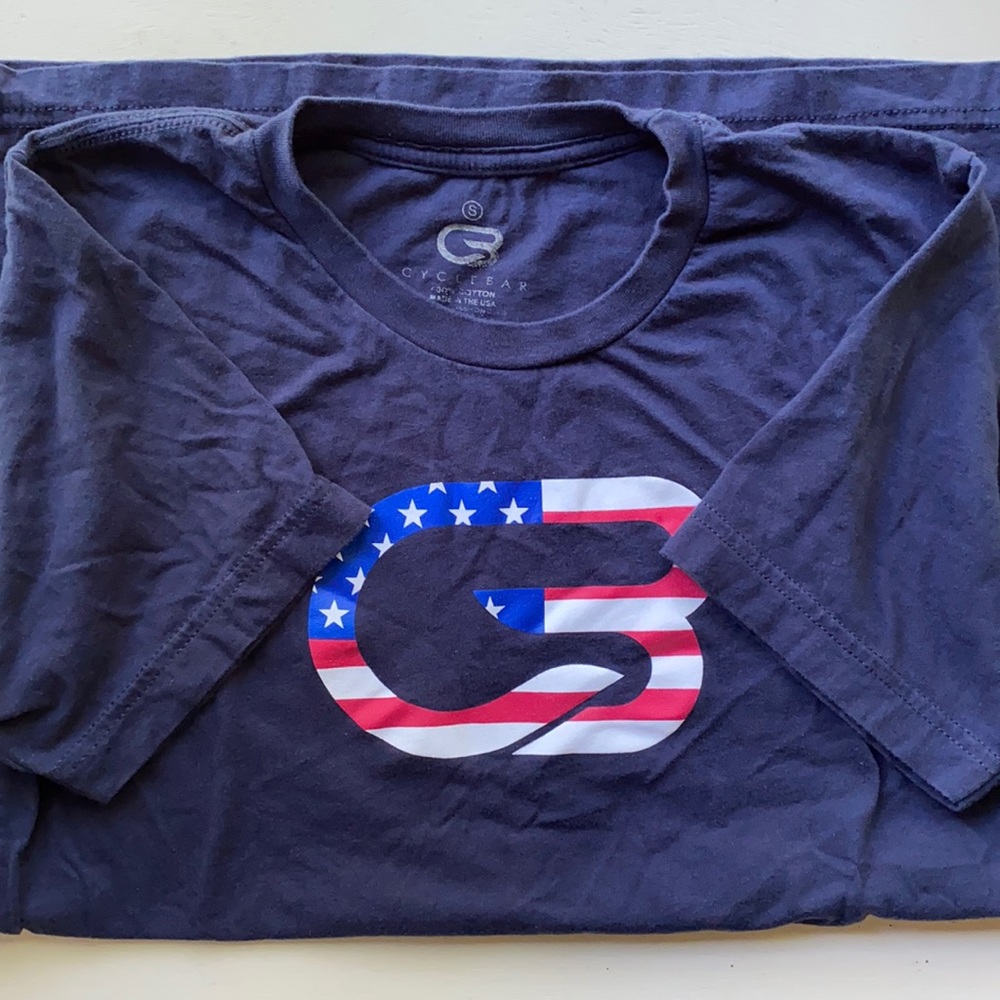 Cyclebar logo Navy Blue USA TShirt